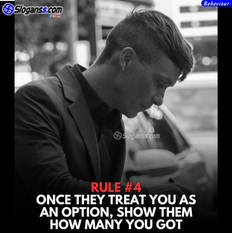Cillian Murphy looking down in a suit. Text: Rule #4. Once they treat you as an option, show them how many you got.